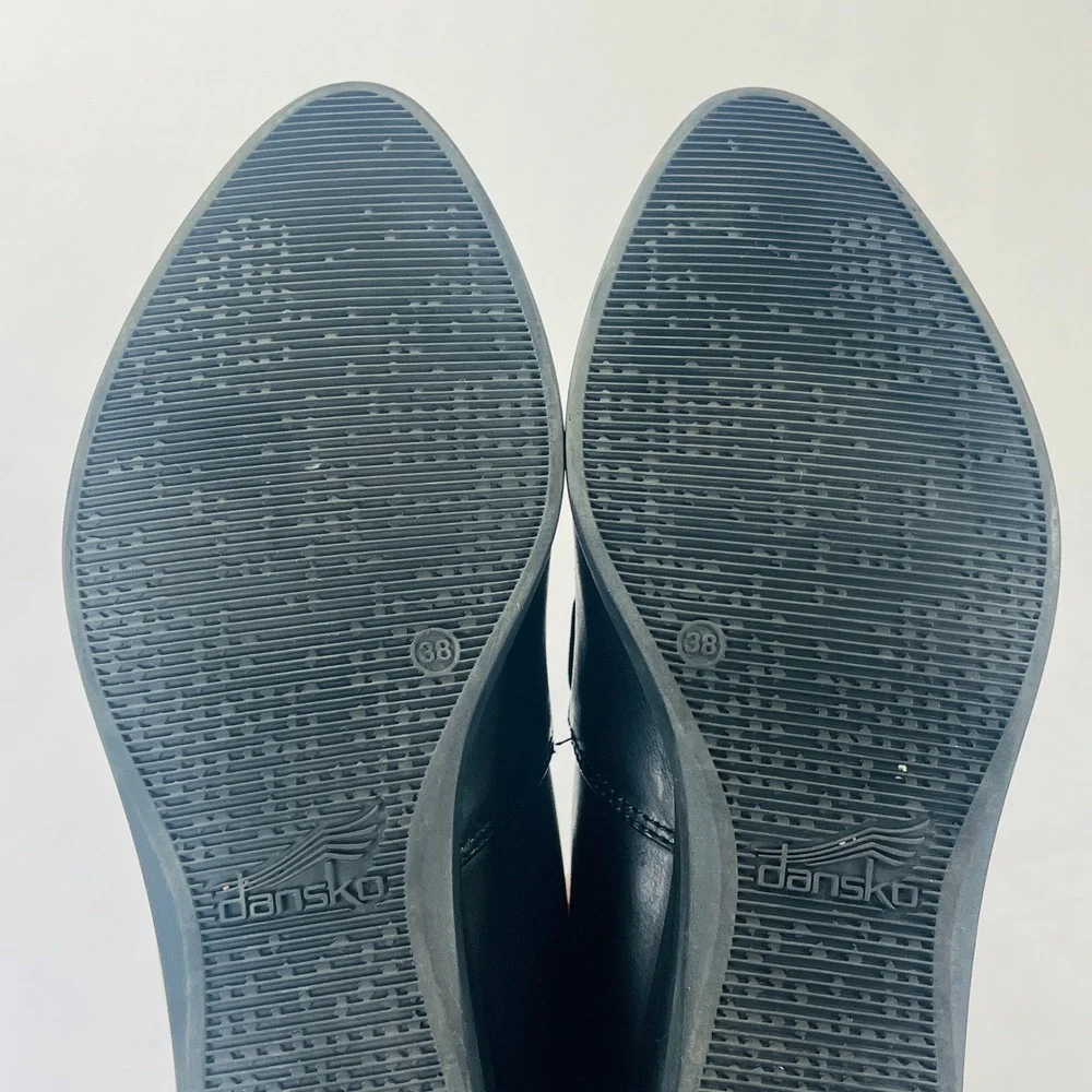 Dansko Shanda Shoes Womens 38/7.5-8‎ Black Leather Waterproof Wedge Heel Comfort - Picture 6 of 12